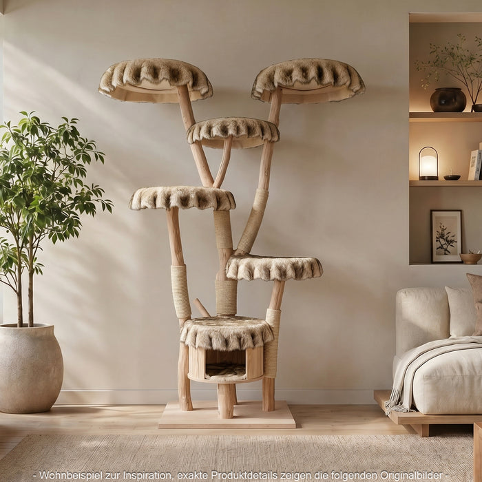 Naturkratzbaum 4637 Kratzbaum Natur Holz Design 205 cm hoch Katzenbaum