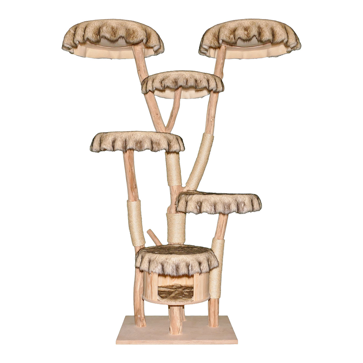 Naturkratzbaum 4637 Kratzbaum Natur Holz Design 205 cm hoch Katzenbaum