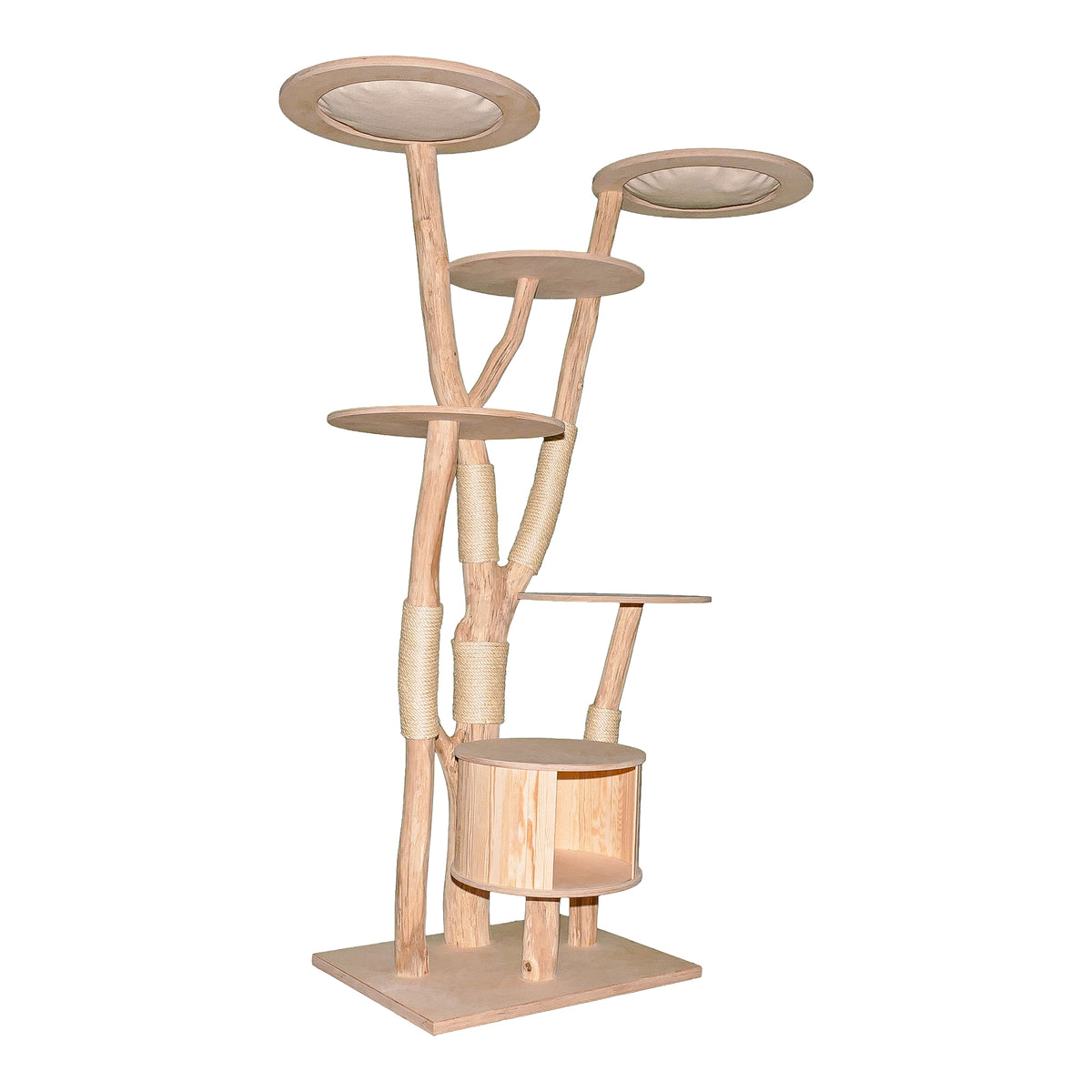 Naturkratzbaum 4637 Kratzbaum Natur Holz Design 205 cm hoch Katzenbaum