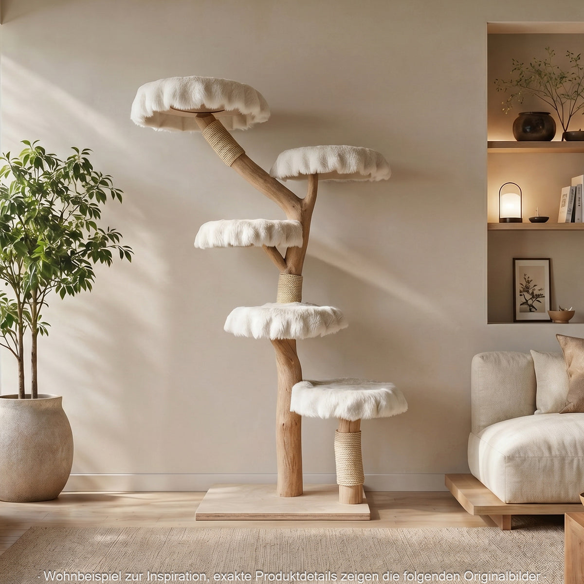 Naturkratzbaum 4638 Kratzbaum Natur Holz Design 200 cm hoch Katzenbaum