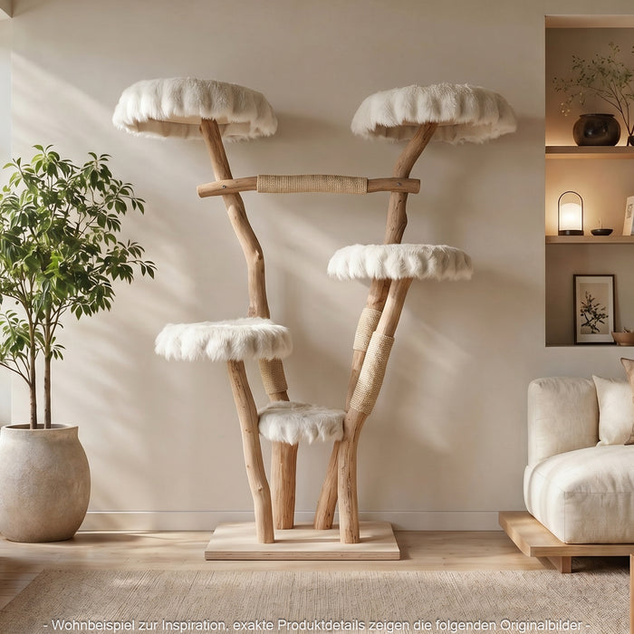 Naturkratzbaum 4639 Kratzbaum Natur Holz Design 185 cm hoch Katzenbaum