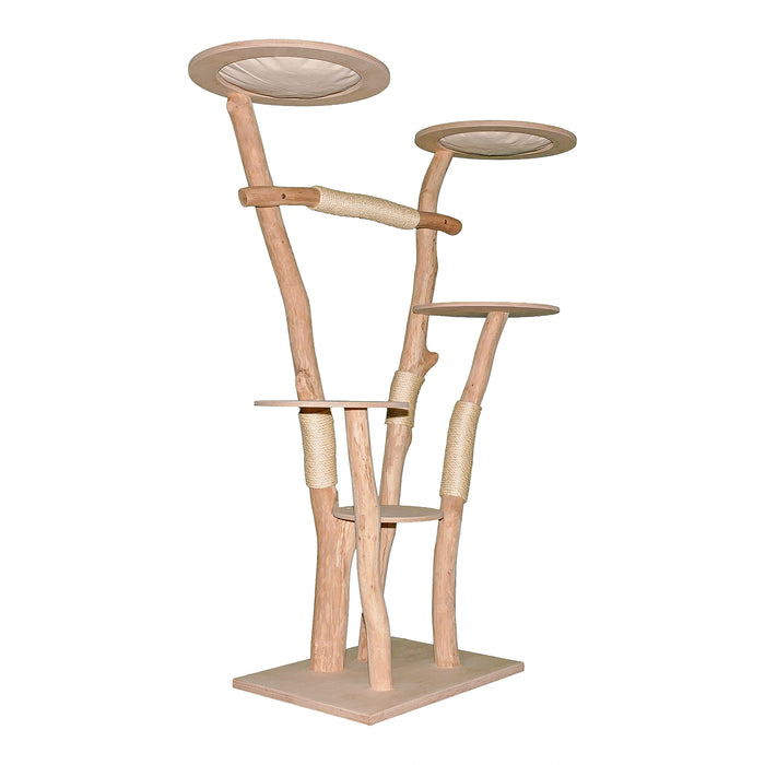 Naturkratzbaum 4639 Kratzbaum Natur Holz Design 185 cm hoch Katzenbaum