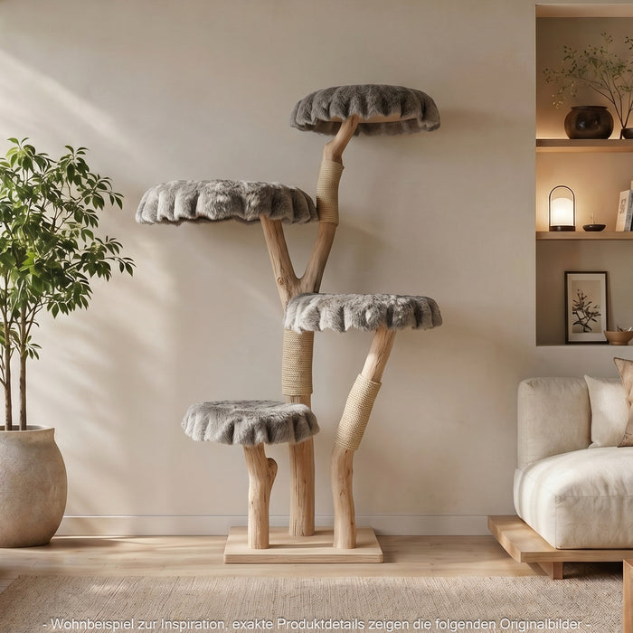 Naturkratzbaum 4640 Kratzbaum Natur Holz Design 173 cm hoch Katzenbaum