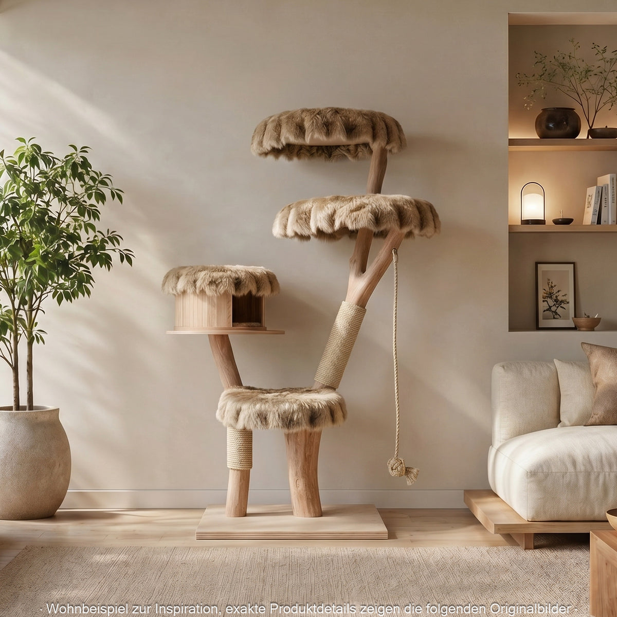 Naturkratzbaum 4641 Kratzbaum Natur Holz Design 175 cm hoch Katzenbaum