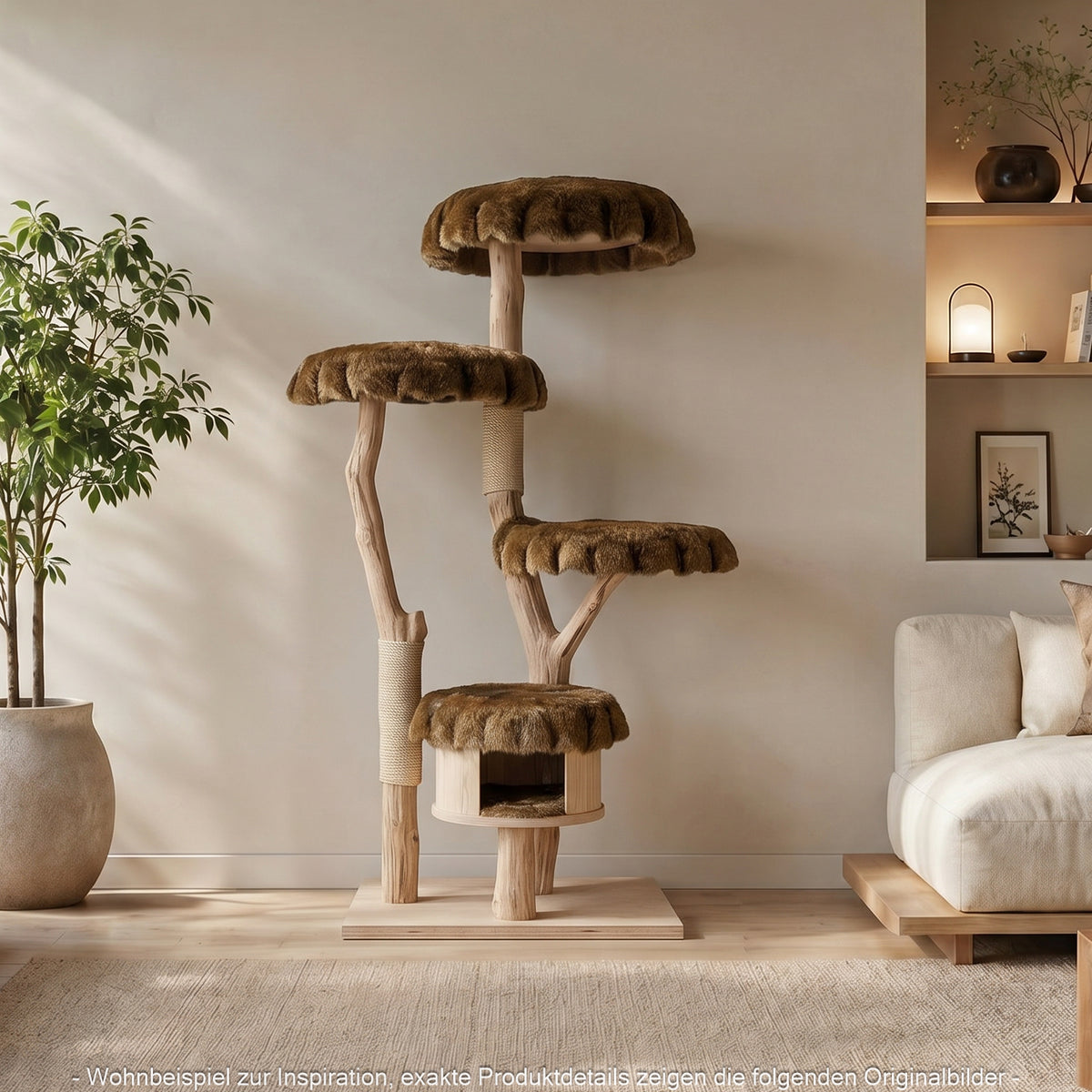 Naturkratzbaum 4642 Kratzbaum Natur Holz Design 175 cm hoch Katzenbaum