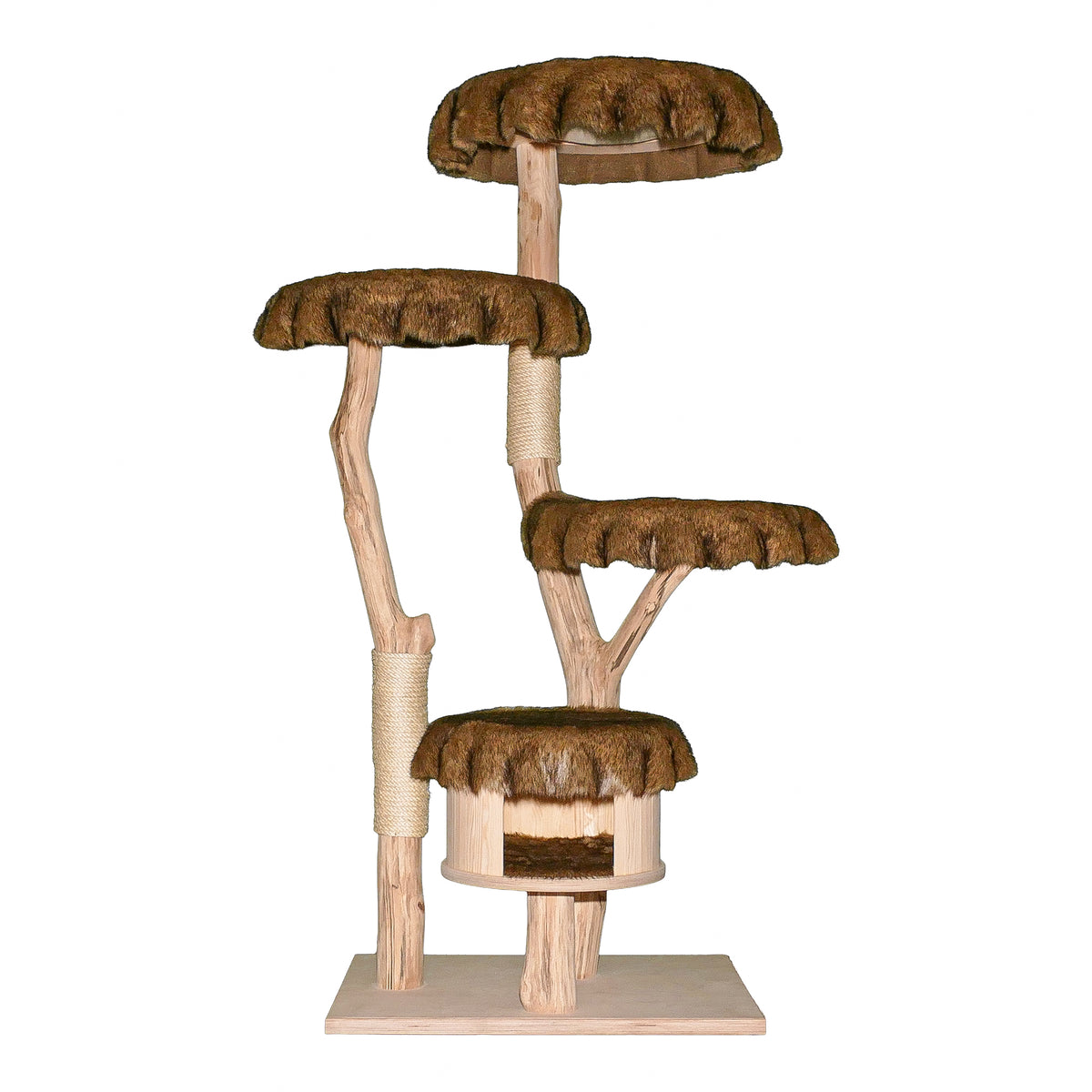 Naturkratzbaum 4642 Kratzbaum Natur Holz Design 175 cm hoch Katzenbaum