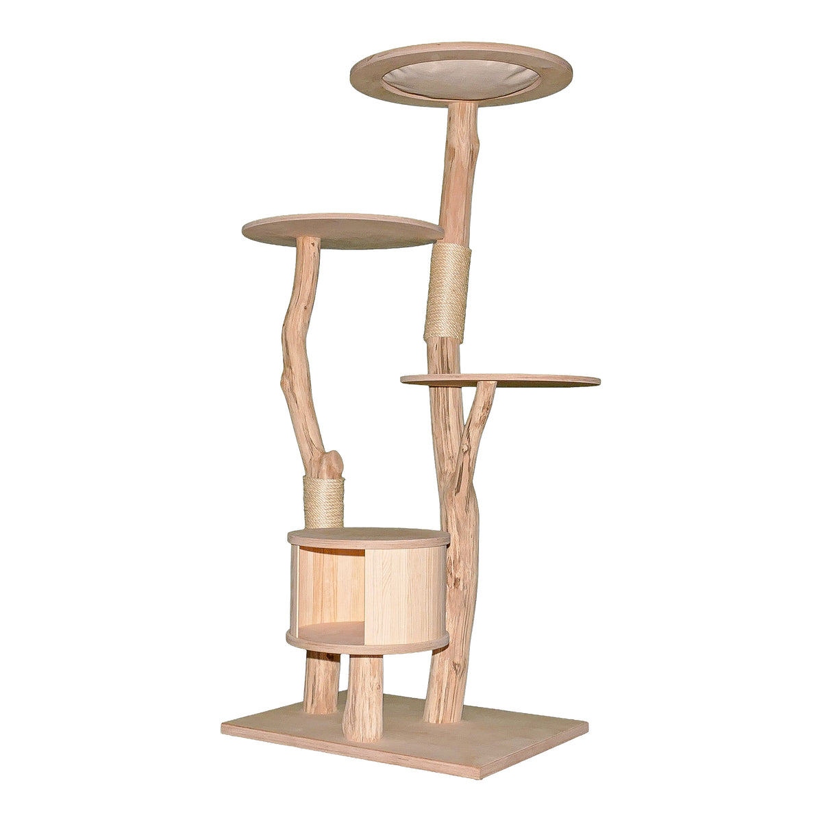 Naturkratzbaum 4642 Kratzbaum Natur Holz Design 175 cm hoch Katzenbaum