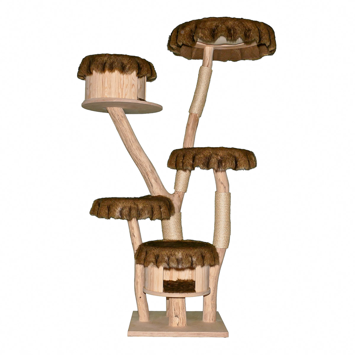Naturkratzbaum 4644 Kratzbaum Natur Holz Design 181 cm hoch Katzenbaum
