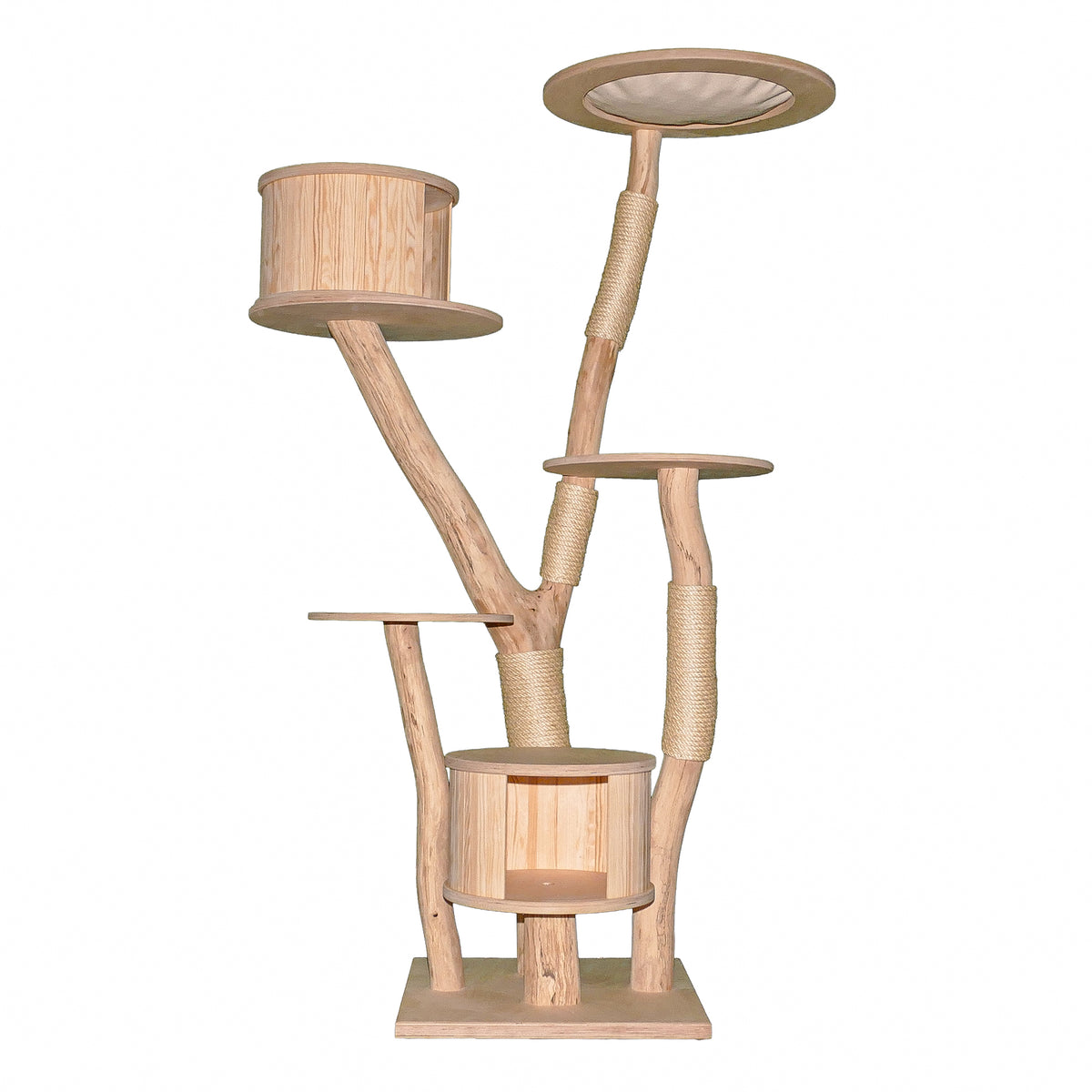 Naturkratzbaum 4644 Kratzbaum Natur Holz Design 181 cm hoch Katzenbaum