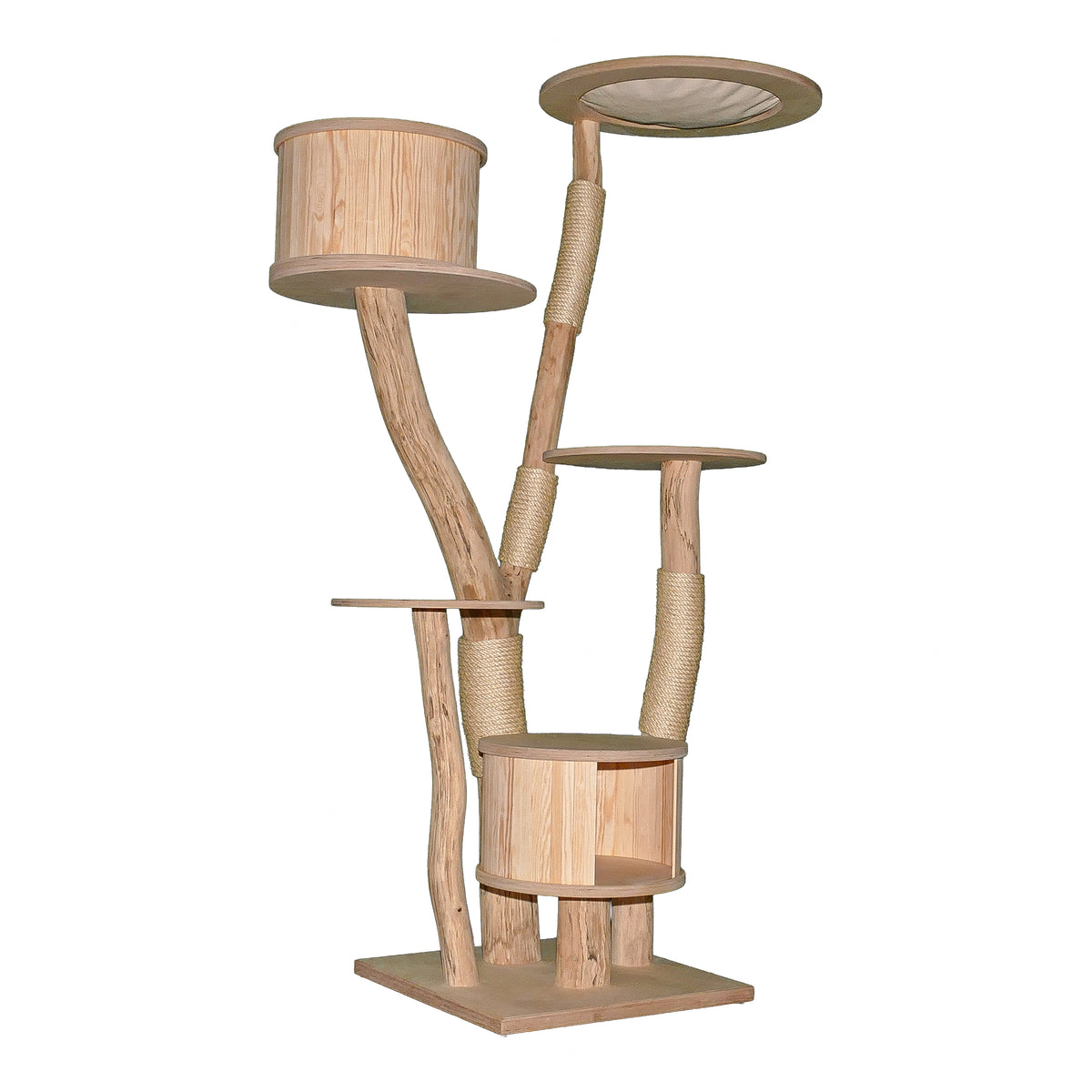 Naturkratzbaum 4644 Kratzbaum Natur Holz Design 181 cm hoch Katzenbaum