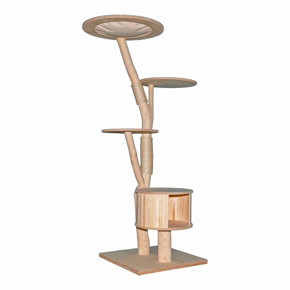 Naturkratzbaum 4645 Kratzbaum Natur Holz Design 169 cm hoch Katzenbaum