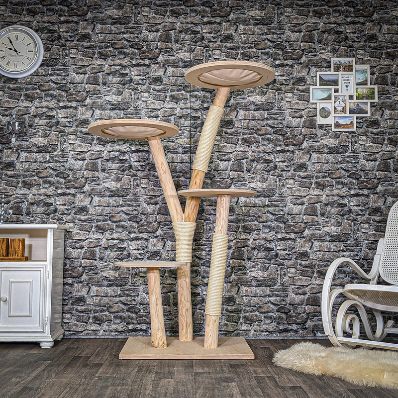 Naturkratzbaum C0002 Kratzbaum Natur Holz Design 175 cm hoch Katzenbaum
