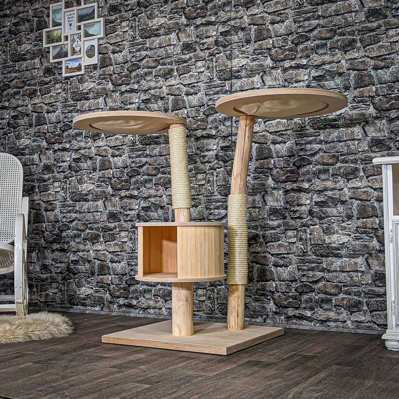 Naturkratzbaum C0035 Kratzbaum Natur Holz Design 106 cm hoch Katzenbaum