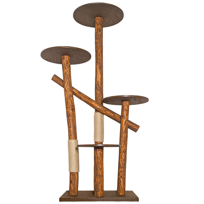 Outdoor Naturkratzbaum CA0031 Kratzbaum Natur Holz Design 205 cm hoch Katzenbaum