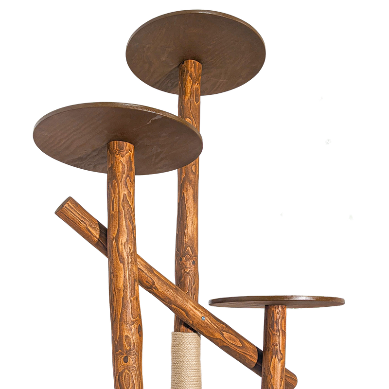 Outdoor Naturkratzbaum CA0031 Kratzbaum Natur Holz Design 205 cm hoch Katzenbaum
