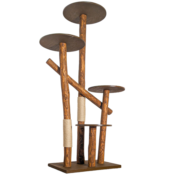Outdoor Naturkratzbaum CA0031 Kratzbaum Natur Holz Design 205 cm hoch Katzenbaum