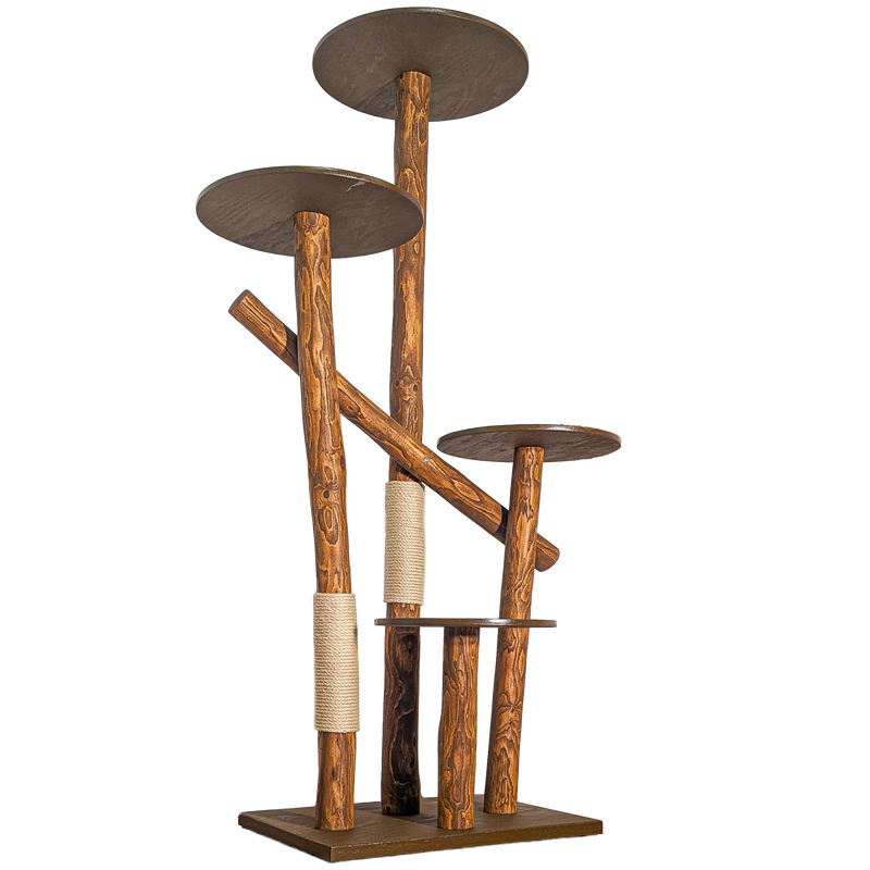 Outdoor Naturkratzbaum CA0031 Kratzbaum Natur Holz Design 205 cm hoch Katzenbaum
