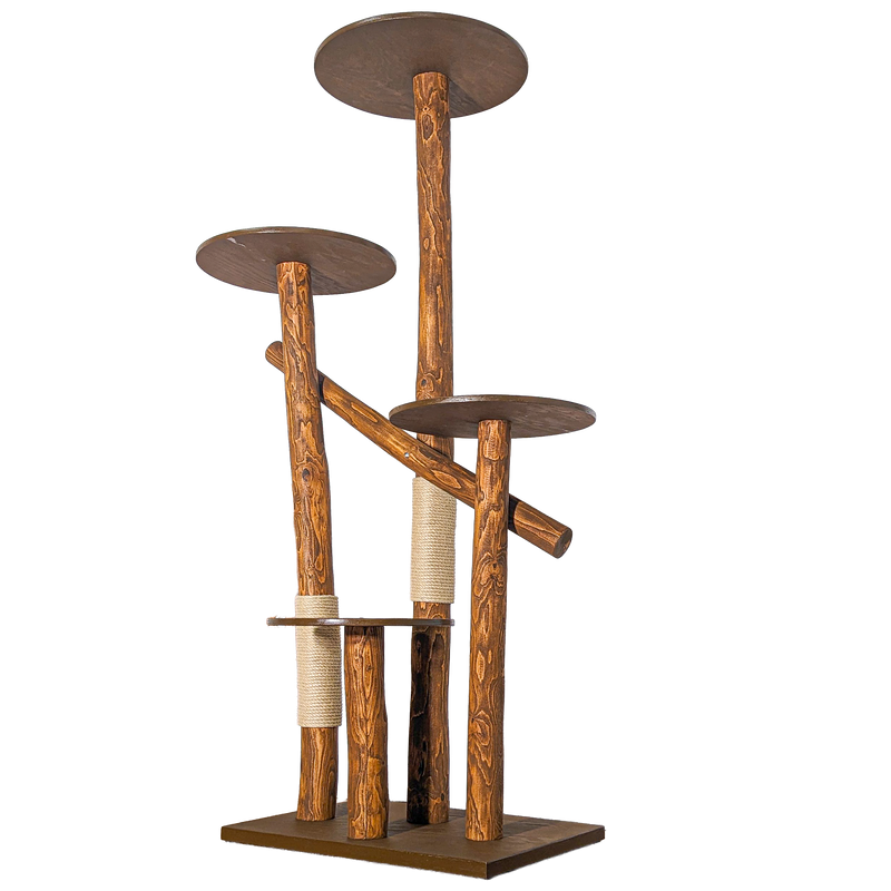 Outdoor Naturkratzbaum CA0031 Kratzbaum Natur Holz Design 205 cm hoch Katzenbaum