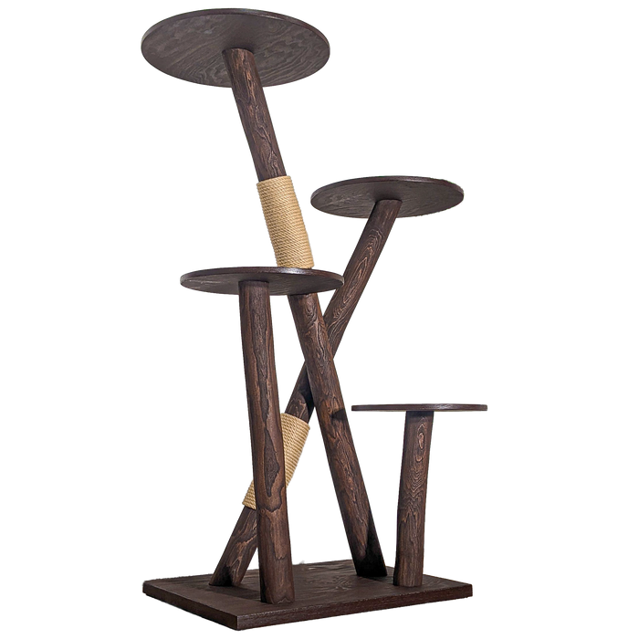 Outdoor Naturkratzbaum CA0033 Kratzbaum Natur Holz Design 160 cm hoch Katzenbaum