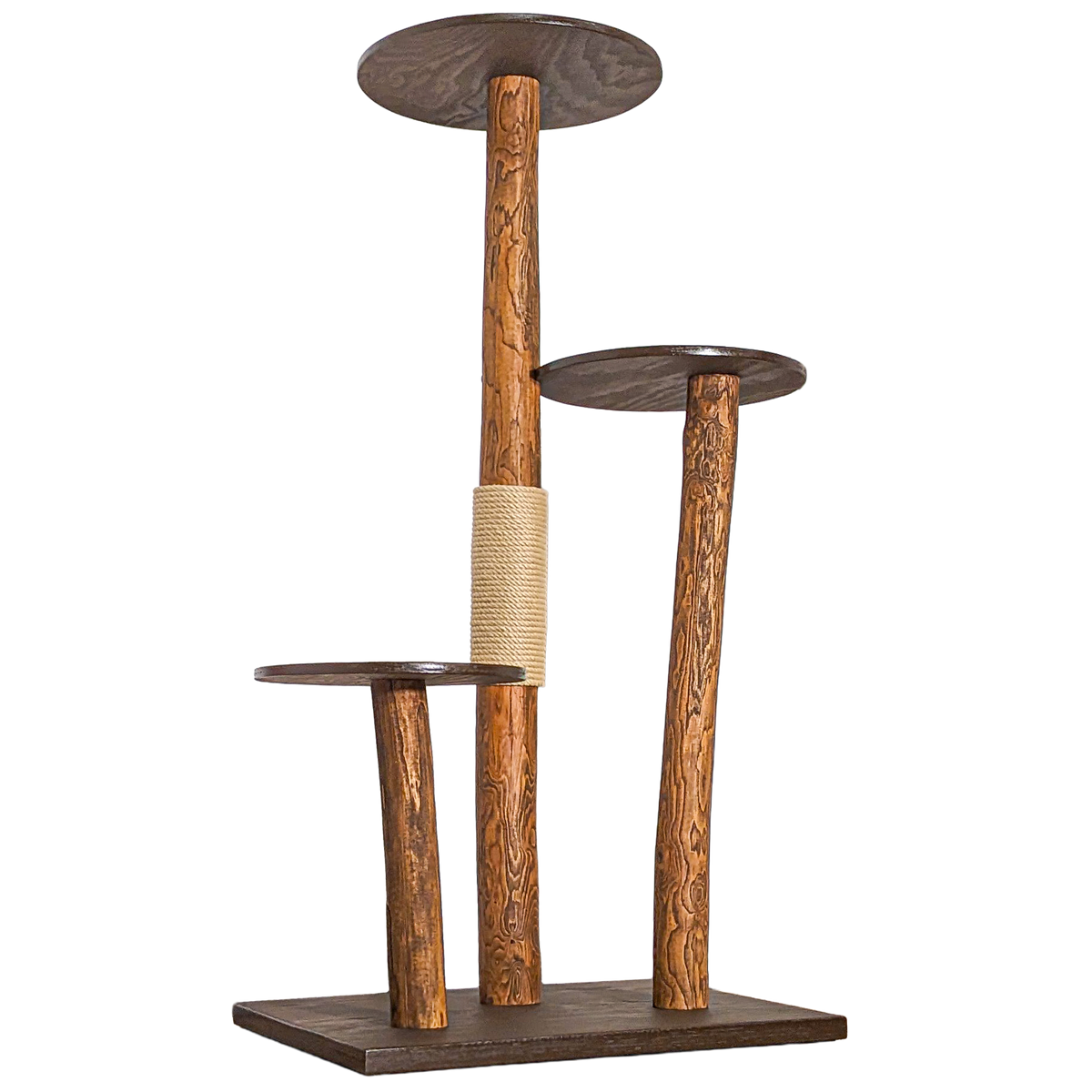 Outdoor Naturkratzbaum CA0035 Kratzbaum Natur Holz Design 155 cm hoch Katzenbaum