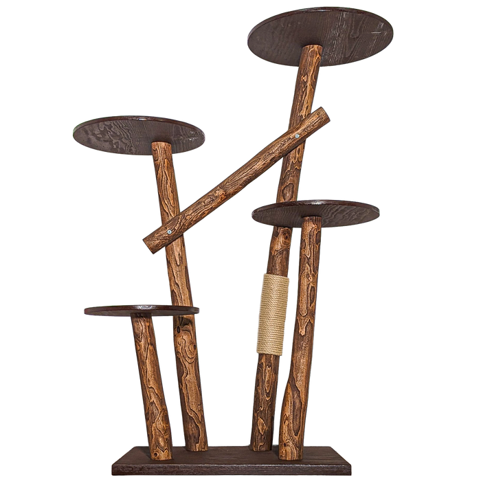 Outdoor Naturkratzbaum CA0036 Kratzbaum Natur Holz Design 160 cm hoch Katzenbaum