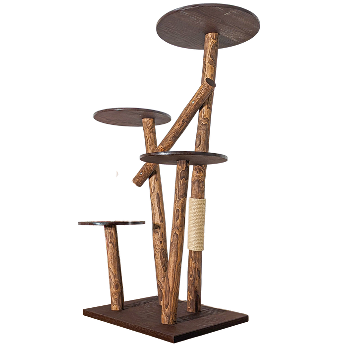 Outdoor Naturkratzbaum CA0036 Kratzbaum Natur Holz Design 160 cm hoch Katzenbaum