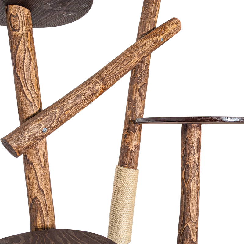 Outdoor Naturkratzbaum CA0036 Kratzbaum Natur Holz Design 160 cm hoch Katzenbaum