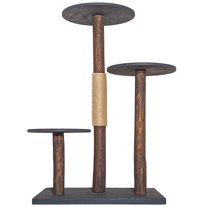 Outdoor Naturkratzbaum CA0037 Kratzbaum Natur Holz Design 125 cm hoch Katzenbaum