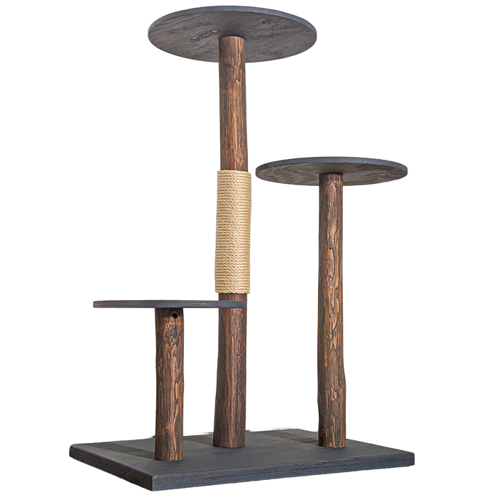 Outdoor Naturkratzbaum CA0037 Kratzbaum Natur Holz Design 125 cm hoch Katzenbaum