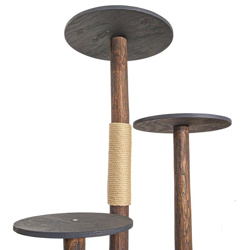 Outdoor Naturkratzbaum CA0037 Kratzbaum Natur Holz Design 125 cm hoch Katzenbaum