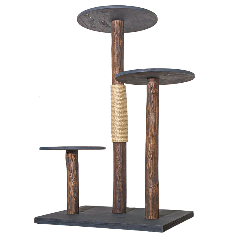 Outdoor Naturkratzbaum CA0037 Kratzbaum Natur Holz Design 125 cm hoch Katzenbaum