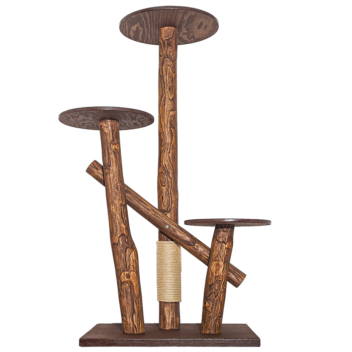 Outdoor Naturkratzbaum CA0038 Kratzbaum Natur Holz Design 155 cm hoch Katzenbaum
