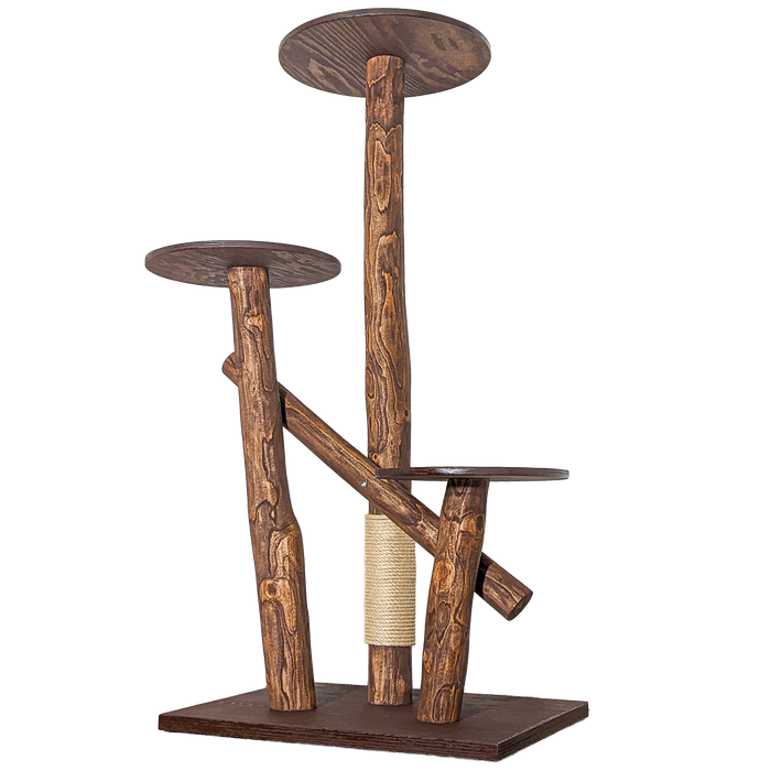 Outdoor Naturkratzbaum CA0038 Kratzbaum Natur Holz Design 155 cm hoch Katzenbaum