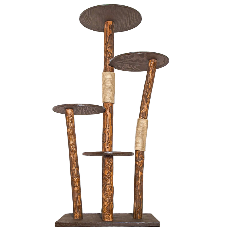 Outdoor Naturkratzbaum CA0039 Kratzbaum Natur Holz Design 175 cm hoch Katzenbaum