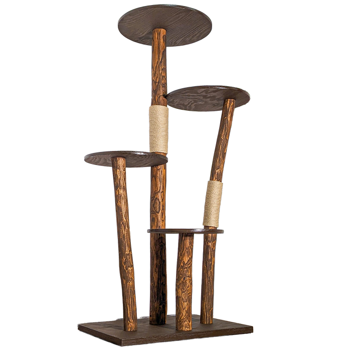 Outdoor Naturkratzbaum CA0039 Kratzbaum Natur Holz Design 175 cm hoch Katzenbaum