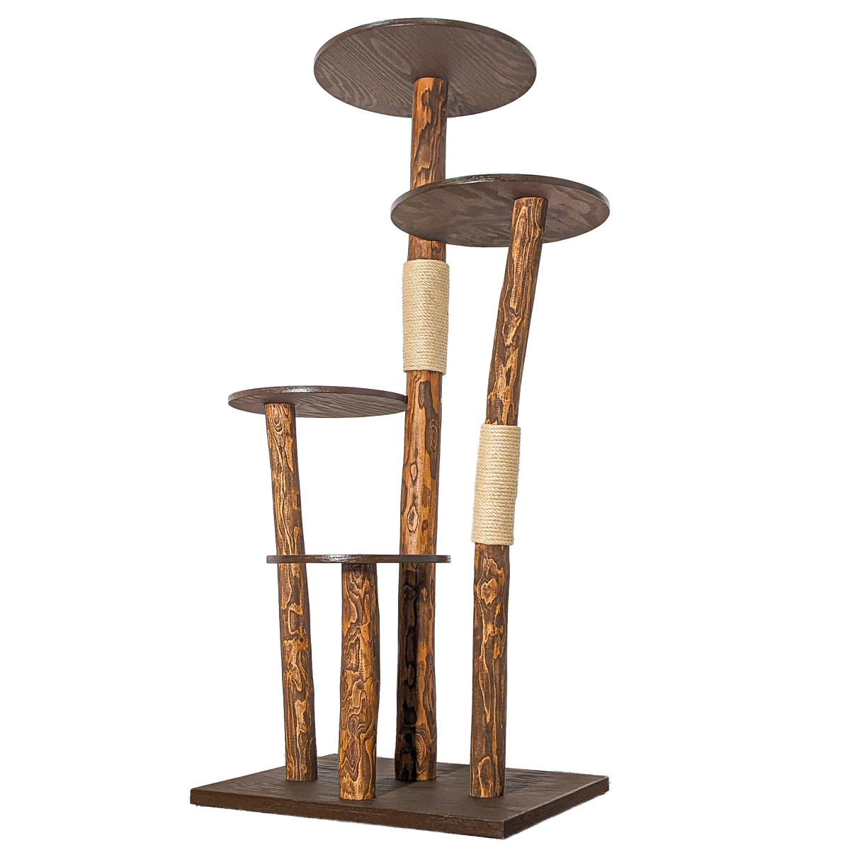 Outdoor Naturkratzbaum CA0039 Kratzbaum Natur Holz Design 175 cm hoch Katzenbaum