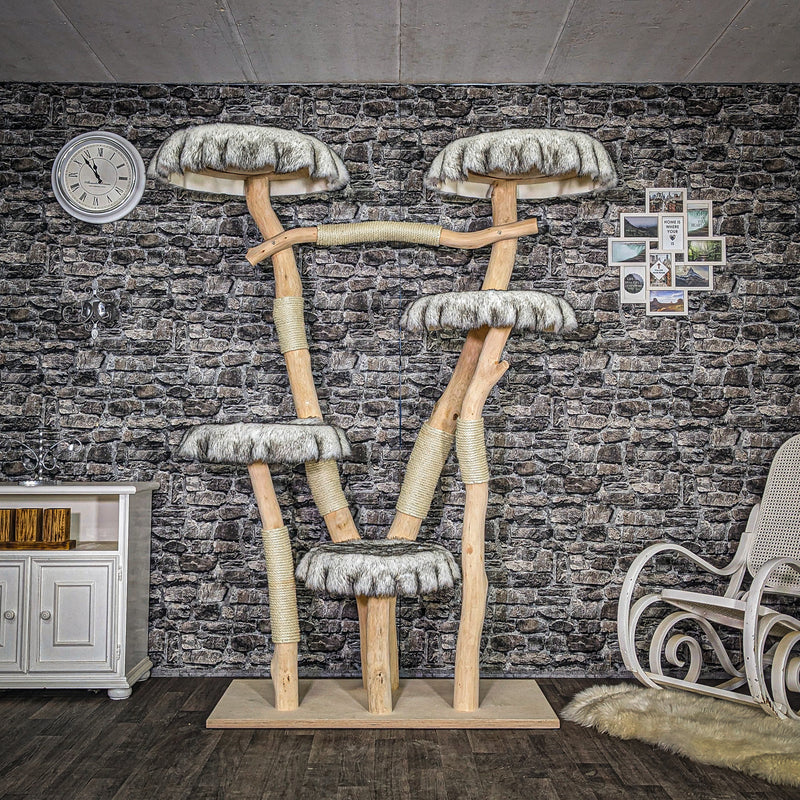Naturkratzbaum 4056 Kratzbaum Natur Holz Design 200 cm hoch Katzenbaum