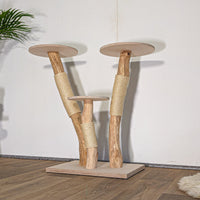 RESERVIERT - Naturkratzbaum KA081 Kratzbaum Natur Holz Design 95 cm hoch Katzenbaum