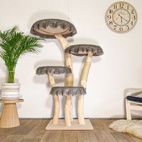 Naturkratzbaum 4595 Kratzbaum Natur Holz Design 145 cm hoch Katzenbaum