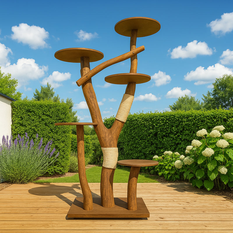 Outdoor Naturkratzbaum 4553 Kratzbaum Natur Holz Design 203 cm hoch Katzenbaum