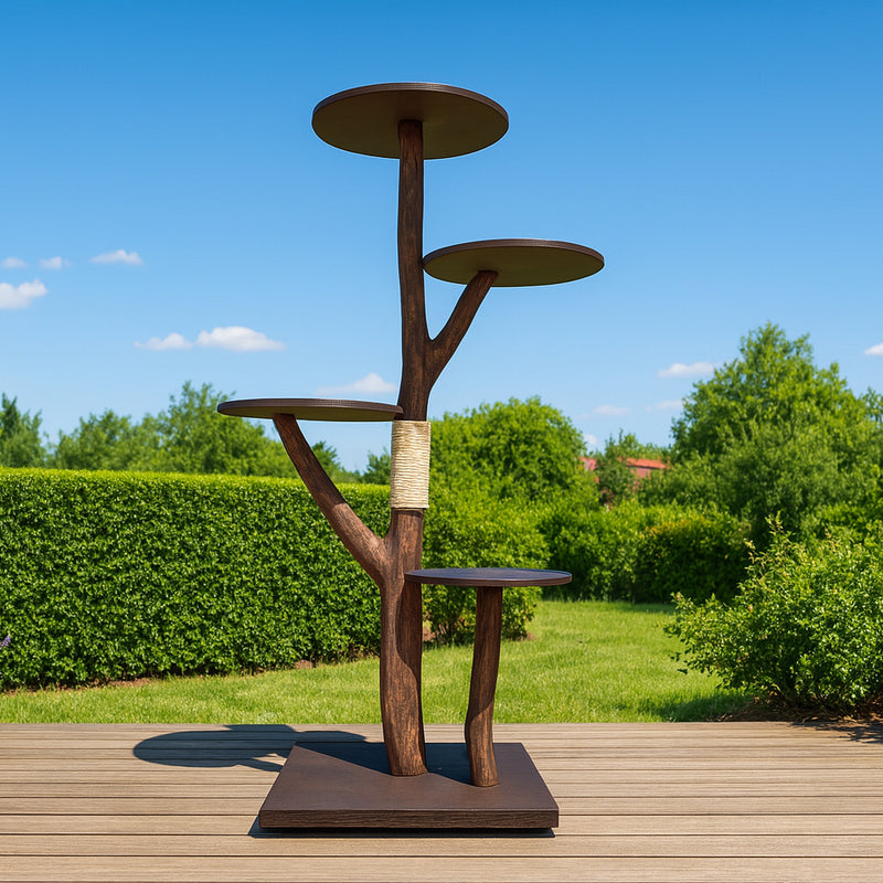 Outdoor Naturkratzbaum 4556 Kratzbaum Natur Holz Design 172 cm hoch Katzenbaum