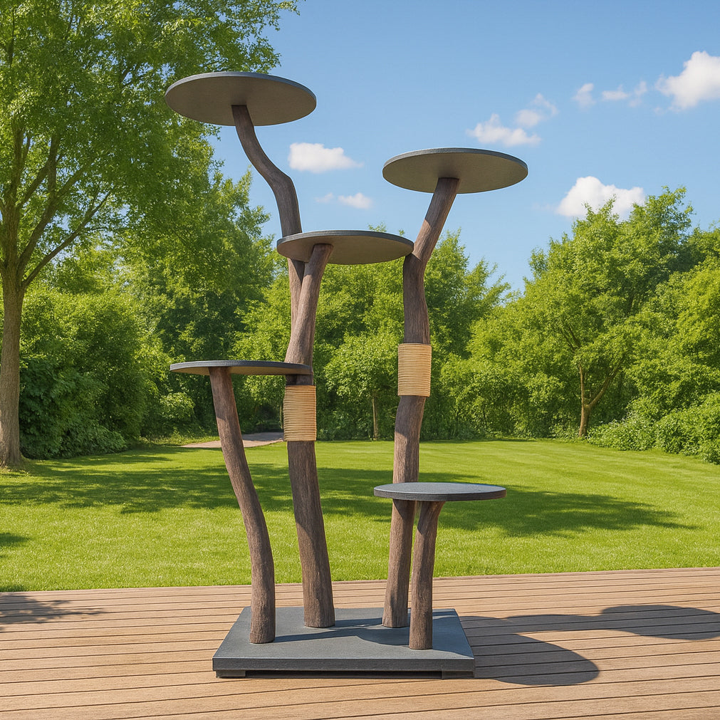Outdoor Naturkratzbaum 4557 Kratzbaum Natur Holz Design 190 cm hoch Katzenbaum