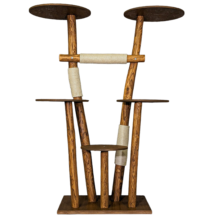 Outdoor Naturkratzbaum CA0001 Kratzbaum Natur Holz Design 175 cm hoch Katzenbaum