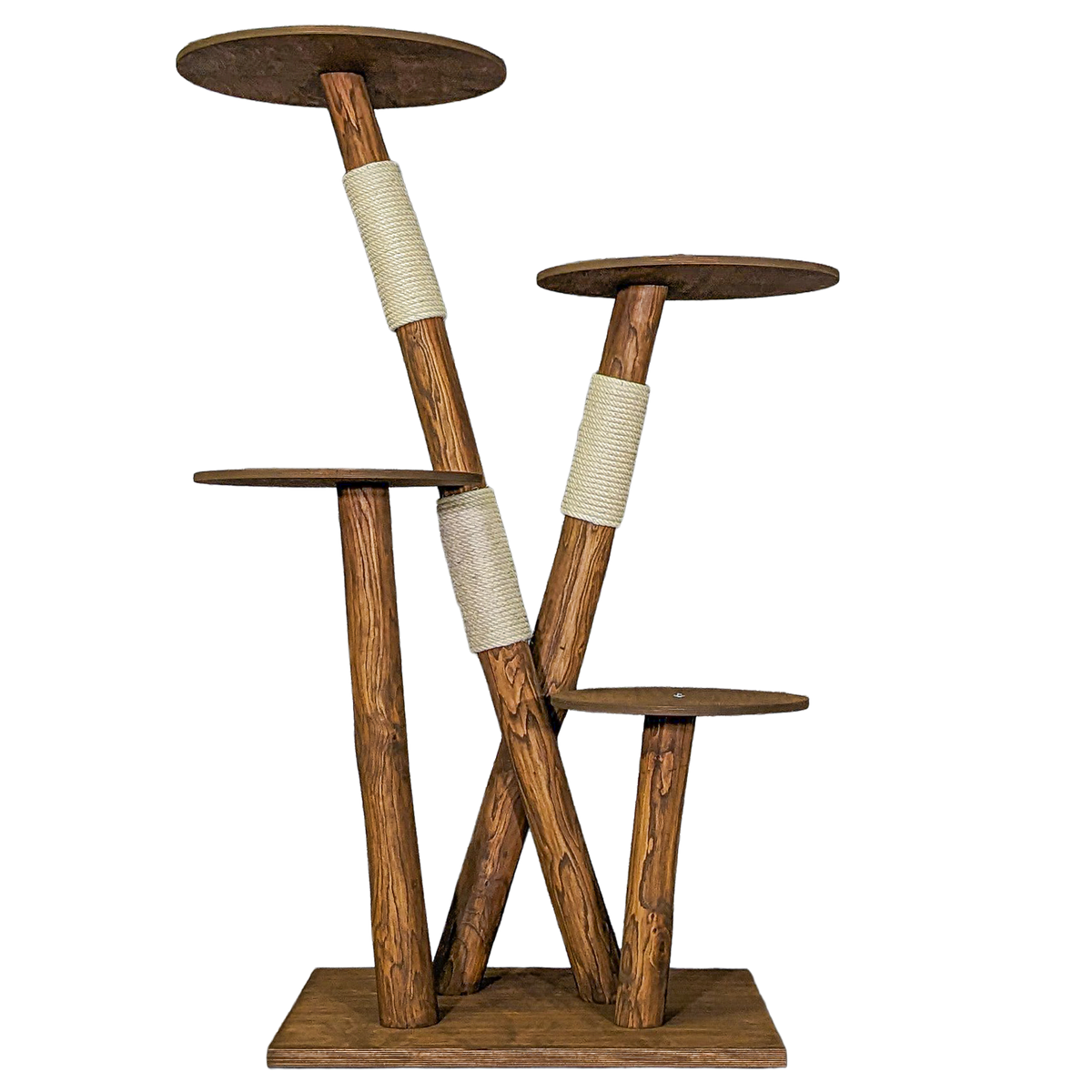 Outdoor Naturkratzbaum CA0002 Kratzbaum Natur Holz Design 160 cm hoch Katzenbaum