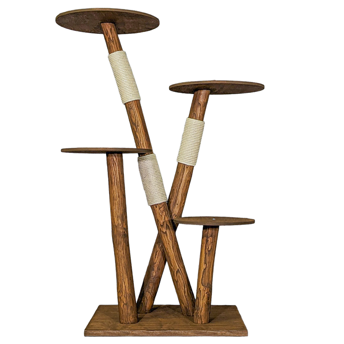 Outdoor Naturkratzbaum CA0002 Kratzbaum Natur Holz Design 160 cm hoch Katzenbaum