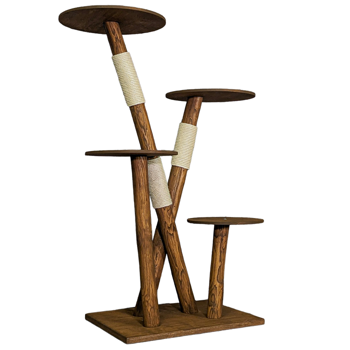 Outdoor Naturkratzbaum CA0002 Kratzbaum Natur Holz Design 160 cm hoch Katzenbaum