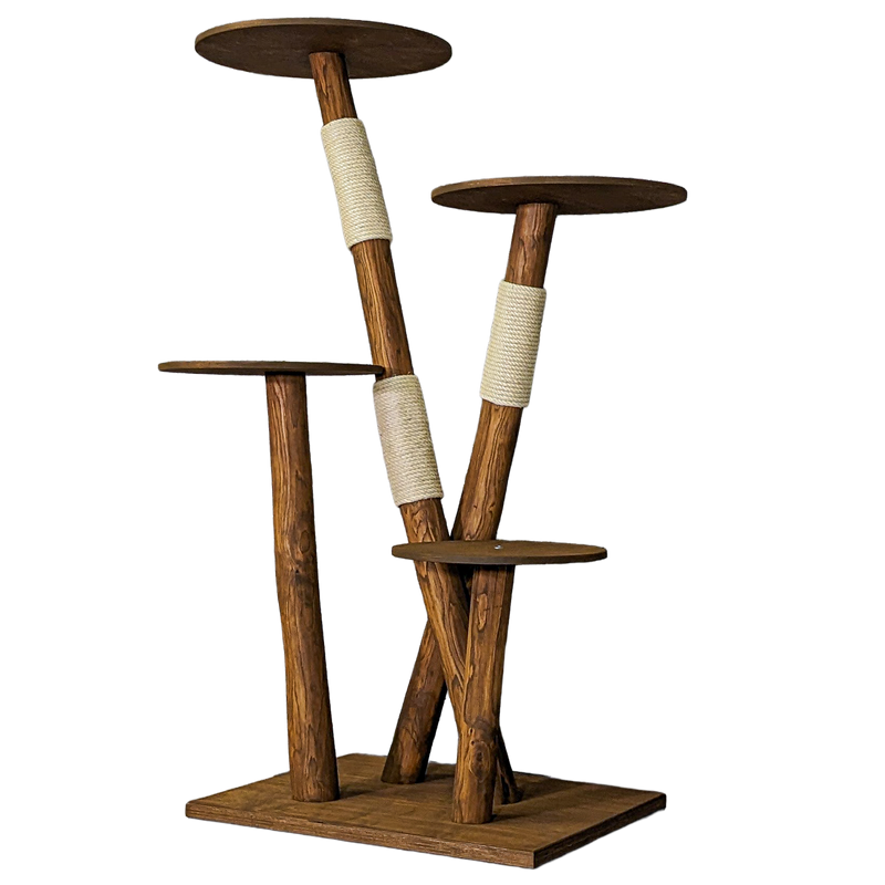 Outdoor Naturkratzbaum CA0002 Kratzbaum Natur Holz Design 160 cm hoch Katzenbaum