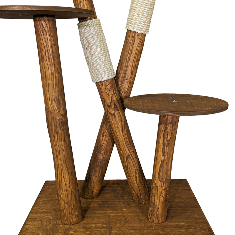 Outdoor Naturkratzbaum CA0002 Kratzbaum Natur Holz Design 160 cm hoch Katzenbaum