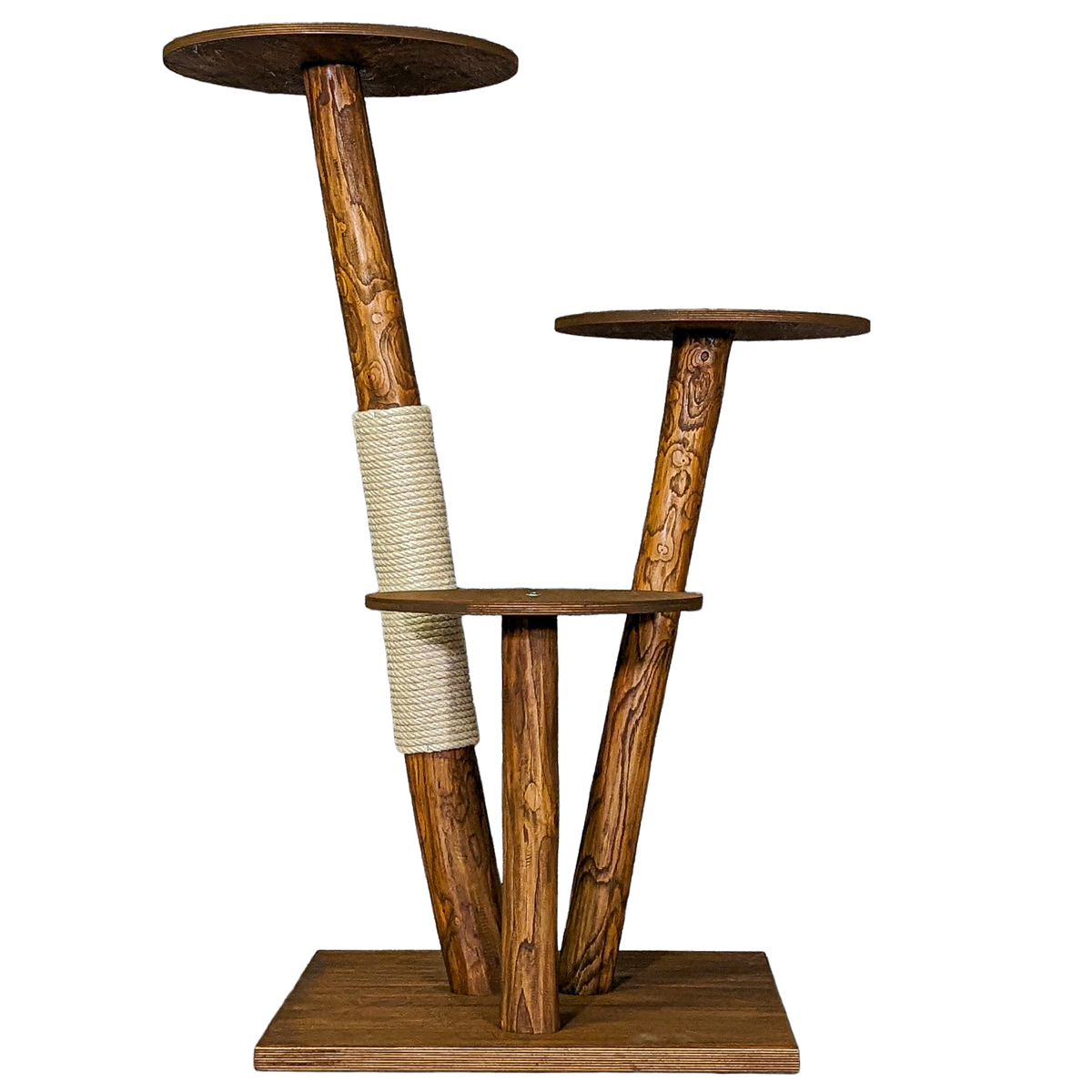 Outdoor Naturkratzbaum CA0003 Kratzbaum Natur Holz Design 123 cm hoch Katzenbaum
