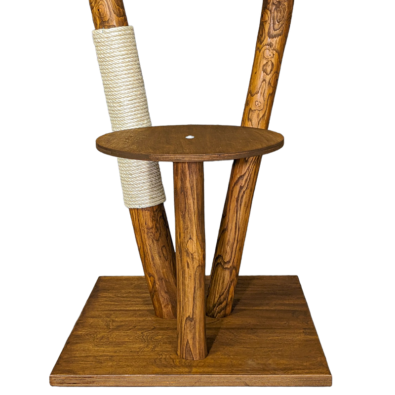 Outdoor Naturkratzbaum CA0003 Kratzbaum Natur Holz Design 123 cm hoch Katzenbaum
